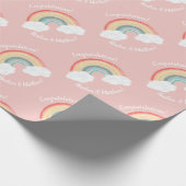 Papier Cadeau Boho Rainbow Baby shower rose (Coin)