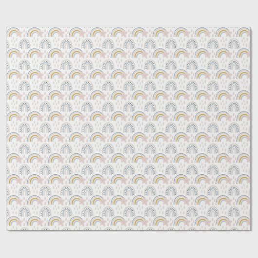 Papier Cadeau Boho Rainbow Design Couleurs neutres (Plat)