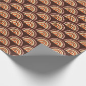 Papier Cadeau Boho Rainbow Orange et Brown (Coin)
