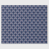 Papier Cadeau Boho Rainbow Orange et Navy Blue (Plat)