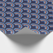 Papier Cadeau Boho Rainbow Orange et Navy Blue (Coin)