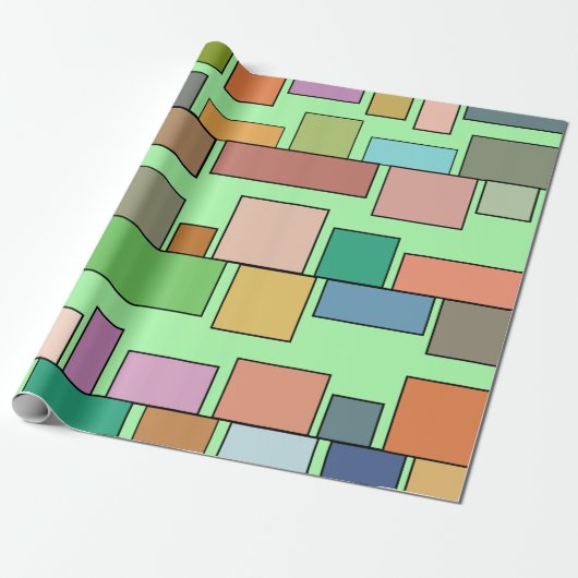 Papier Cadeau Boho Rectangles (Déroulé)
