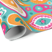 Papier Cadeau Boho Retro des années 60 les années 70 (Coin rond)