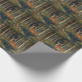 Papier Cadeau Boho romantique bois rustique cerf de verdure (Coin)