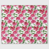 Papier Cadeau Boho rose aquarelle florale (Plat)