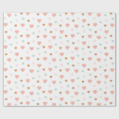 Papier Cadeau Boho Saint Valentin pastel coeur d'amour (Plat)