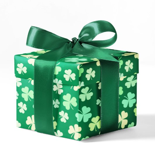 Papier Cadeau Boho Shamrock Clover Pastel Green Leaf Cool Floral