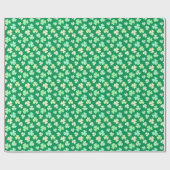 Papier Cadeau Boho Shamrock Clover Pastel Green Leaf Cool Floral (Plat)