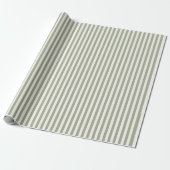 Papier Cadeau Boho Stripe Striped Neutral Minimalist Beige Sage (Déroulé)