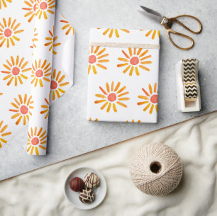 Papier Cadeau Boho Sun Baby shower d'anniversaire Genre Neutre F