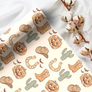 Papier Cadeau Boho tendance rétro Halloween de l'Ouest
