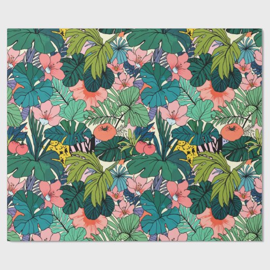 Papier Cadeau Boho Tropical Botanical (Plat)