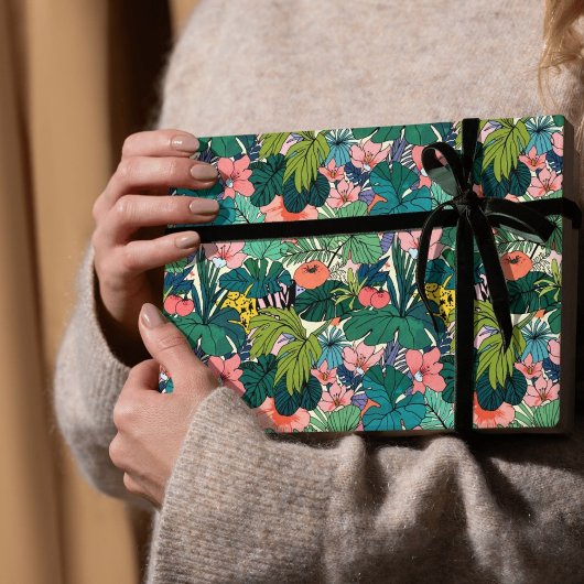 Papier Cadeau Boho Tropical Botanical