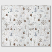 Papier Cadeau Boho Twigs & Pinecone Christmas ID986 (Plat)
