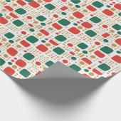 Papier Cadeau Boho vert, or et rouge MOD Scandi Noël (Coin)
