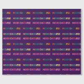 Papier Cadeau Boho Violet Noël Coloré (Plat)