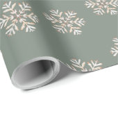 Papier Cadeau Boho Watercolor Snowflake Pattern (Coin rond)