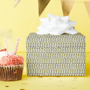 Papier Cadeau Boho Weave Faux Texture-Jaune