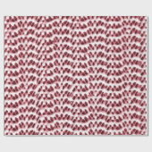 Papier Cadeau Boho Weave Faux Texture-Rouge (Plat)