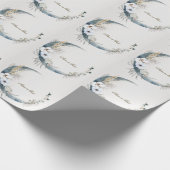 Papier Cadeau Boho White Orchidée Fleurs Blue Moon Elegant Party (Coin)