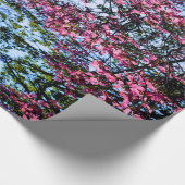 Papier Cadeau Bois à fleurs rose (Coin)