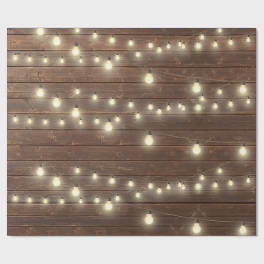 Papier Cadeau Bois ancien avec lumières (Plat)