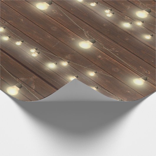 Papier Cadeau Bois ancien avec lumières (Coin)
