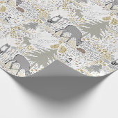 Papier Cadeau Bois Animaux Bois d'hiver (Coin)