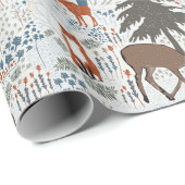 Papier Cadeau Bois Animaux Bois d'hiver (Coin rond)