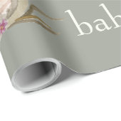 Papier Cadeau Bois Animaux Sage Oh Baby Wrapper Papier (Coin rond)