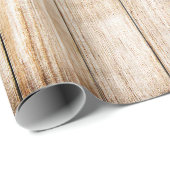 Papier Cadeau Bois blanchâtre blanchis blanc laine de bois rusti (Coin rond)