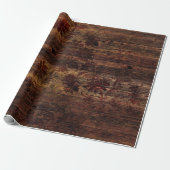 Papier Cadeau Bois Brown Floral Russe (Déroulé)