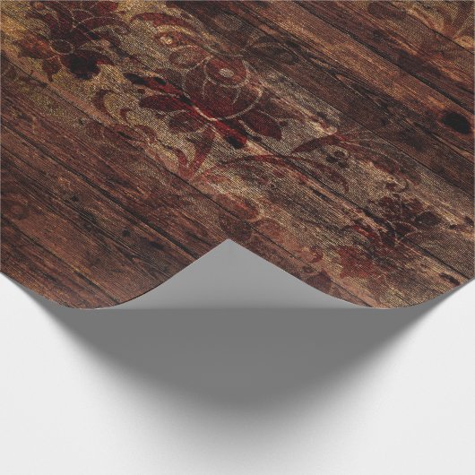 Papier Cadeau Bois Brown Floral Russe (Coin)