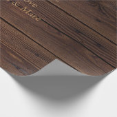 Papier Cadeau Bois Brown foncé rustique clôture en bois Style ch (Coin)