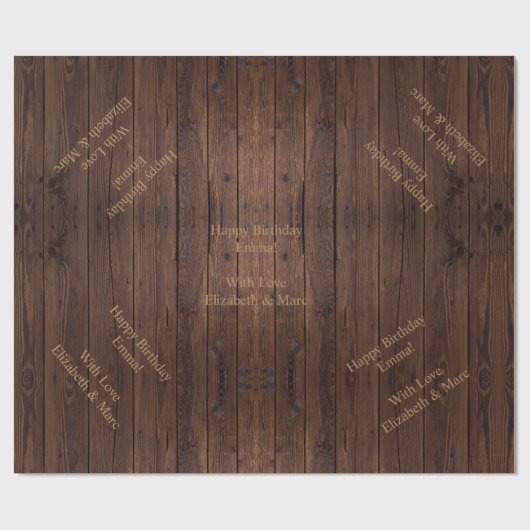 Papier Cadeau Bois Brown foncé rustique clôture en bois Style ch (Plat)