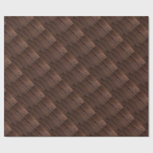 Papier Cadeau Bois Brown foncé rustique clôture en bois Style ch (Plat)