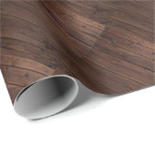 Papier Cadeau Bois Brown foncé rustique clôture en bois Style ch (Coin rond)