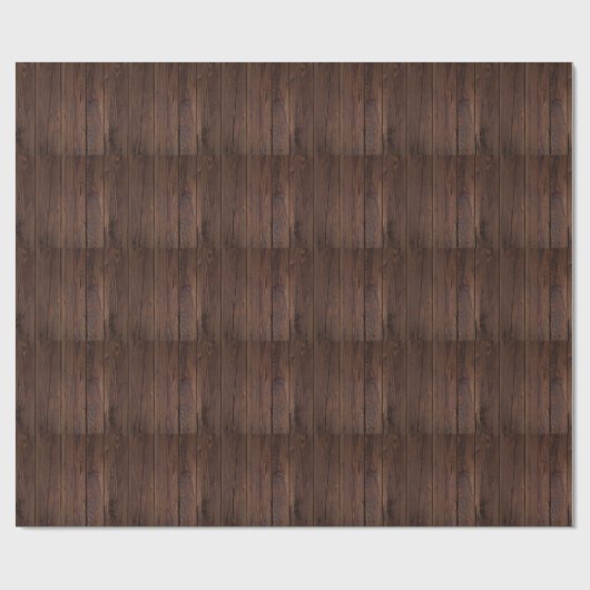 Papier Cadeau Bois Brown foncé rustique clôture en bois Style ch (Plat)