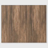 Papier Cadeau Bois Brown rustique (Plat)