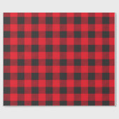 Papier Cadeau Bois de bois rouge et noir (Plat)