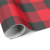 Papier Cadeau Bois de bois rouge et noir (Coin rond)