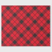 Papier Cadeau Bois de bois rouge et noir (Plat)