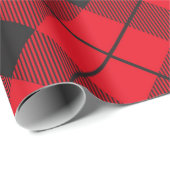 Papier Cadeau Bois de bois rouge et noir (Coin rond)