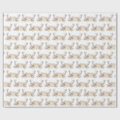 Papier Cadeau bois de cerf avec bouquet fleuri (Plat)