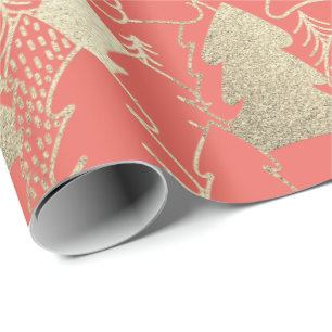 Papier Cadeau Bois de corail de parties scintillantes de