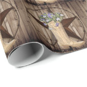 Papier Cadeau bois de grange rustique étoile occidentale fleur s (Coin rond)