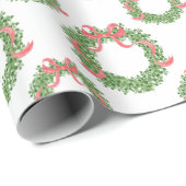 Papier Cadeau Bois de Noël Rouge (Coin rond)