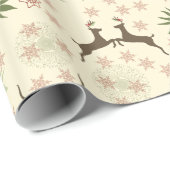 Papier Cadeau Bois de Noël Vintage (Coin rond)