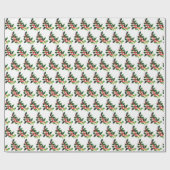 Papier Cadeau Bois de pin blanc Xmas Aquarelle fine (Plat)