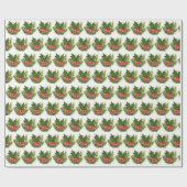 Papier Cadeau Bois de pin blanc Xmas Aquarelle fine (Plat)